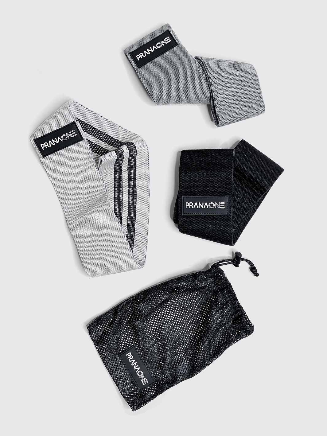 black grey fabric booty band set 2