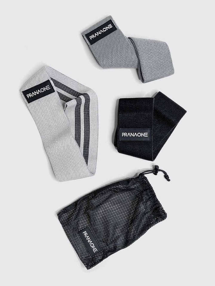 black grey fabric booty band set 2