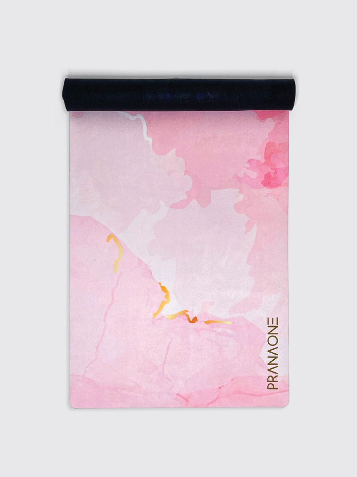 Microsuede Non-Slip Yoga Mat - Marble Blush