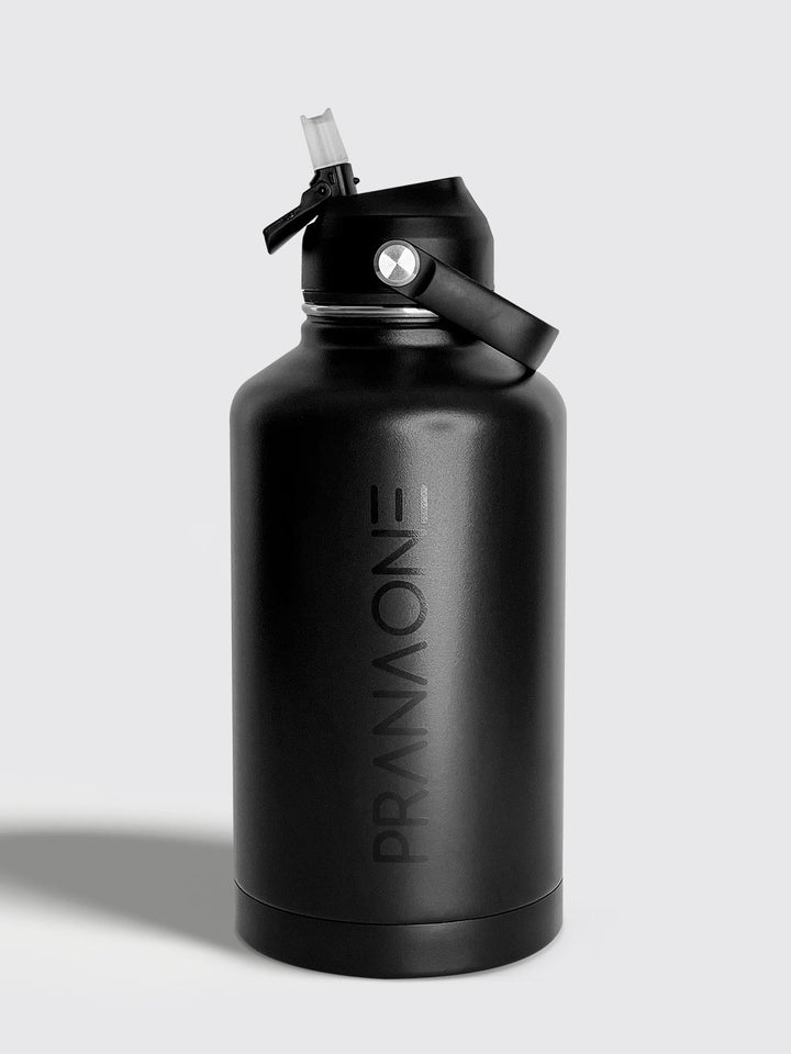 1.9L (64oz) Insulated Water Bottle with Straw Lid - Jet Black